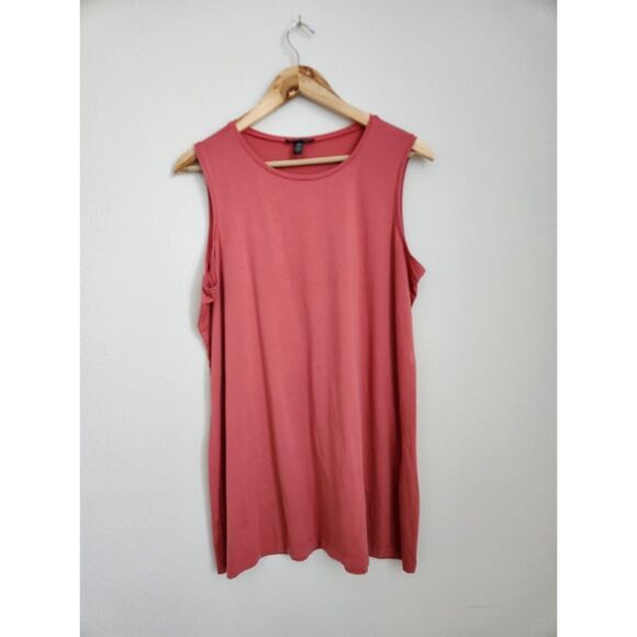 Eileen Fisher Sleeveless Tunic Tank Top – Chili Rose | Size XL - Picture 2 of 9